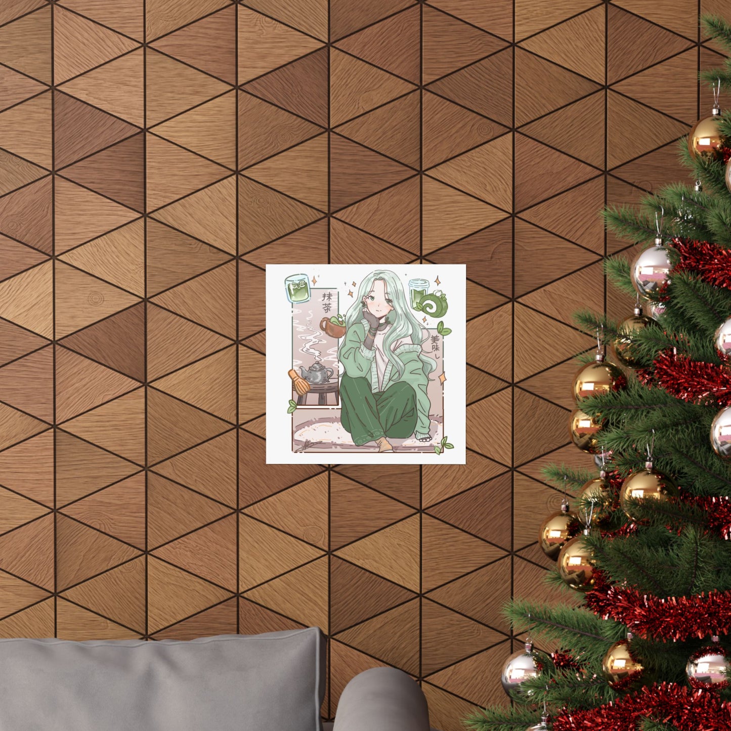 Matcha Girl Poster — Aesthetic Anime Wall Art