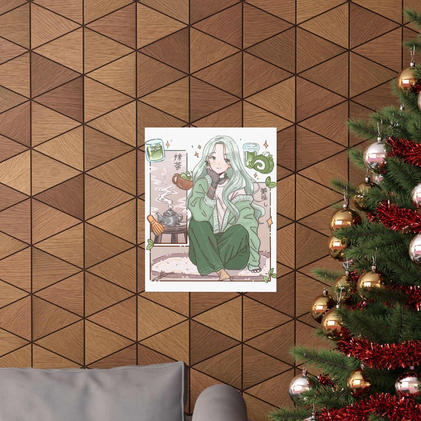 Matcha Girl Poster — Aesthetic Anime Wall Art