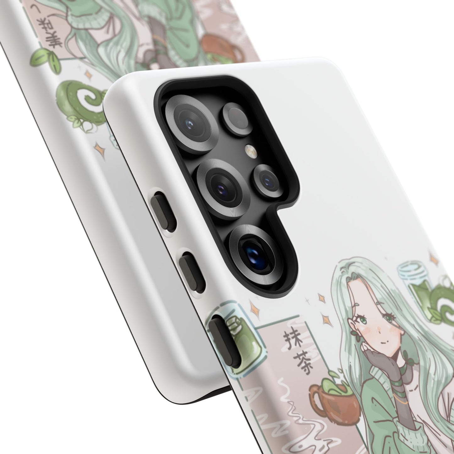 Anime Girl Green Aesthetic Phone Case — Cute Pastel Art