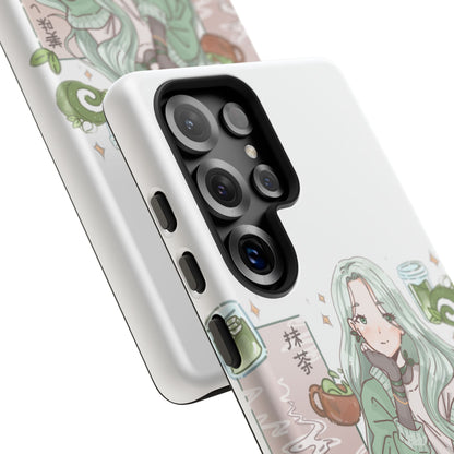 Anime Girl Green Aesthetic Phone Case — Cute Pastel Art