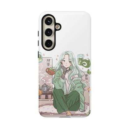 Anime Girl Green Aesthetic Phone Case — Cute Pastel Art