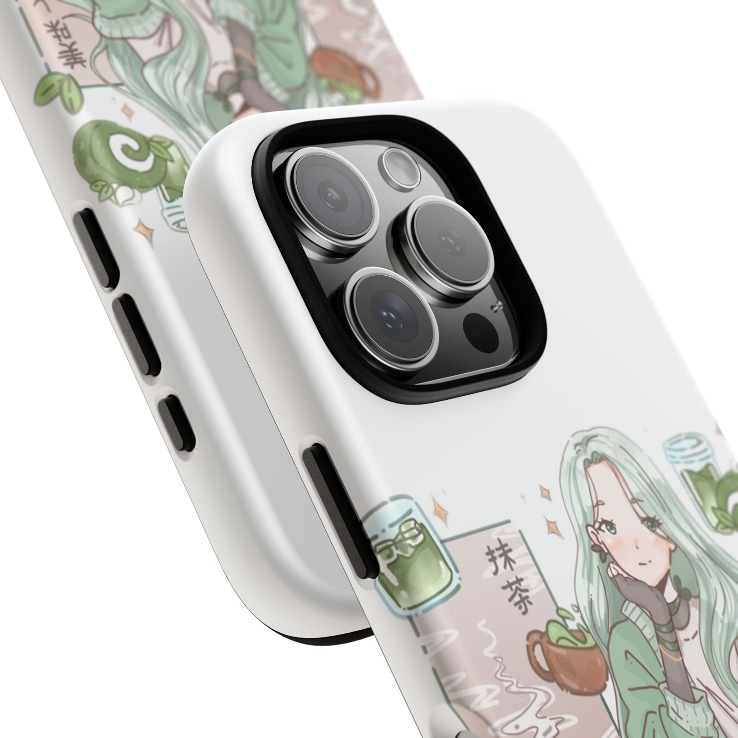 Anime Girl Green Aesthetic Phone Case — Cute Pastel Art