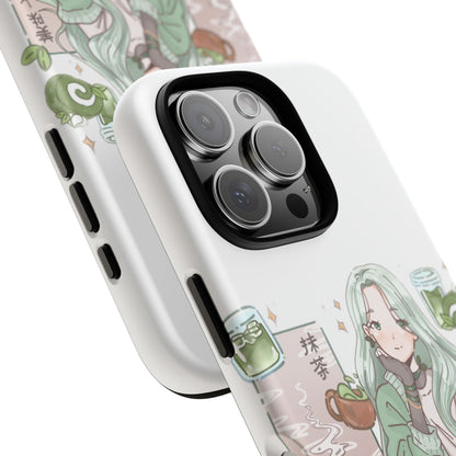 Anime Girl Green Aesthetic Phone Case — Cute Pastel Art