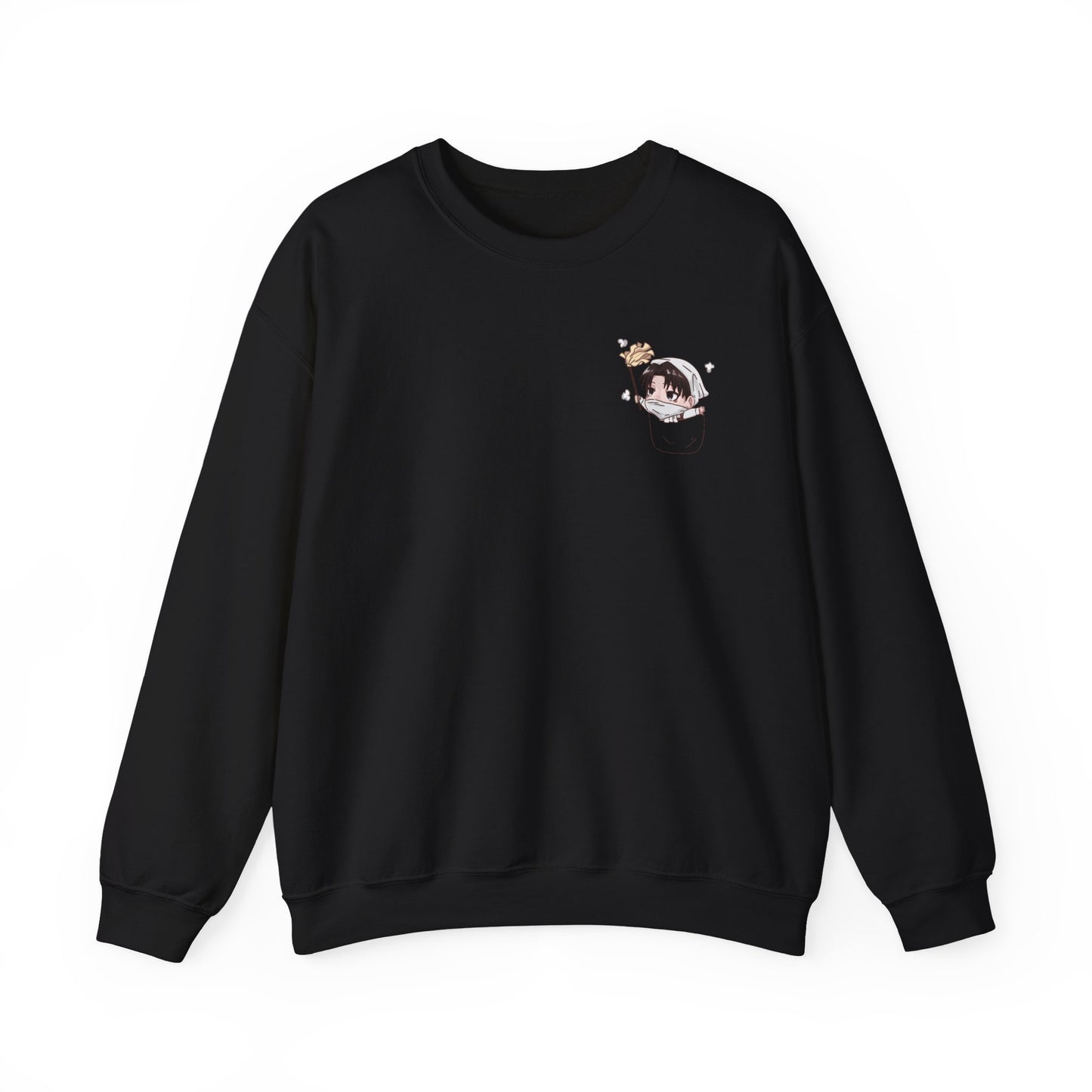 Pocket Levi Crewneck Sweatshirt-Hand Drawn Attack on Titan Fan Art Design
