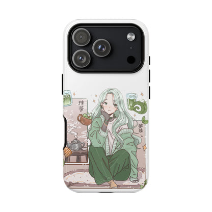 Anime Girl Green Aesthetic Phone Case — Cute Pastel Art