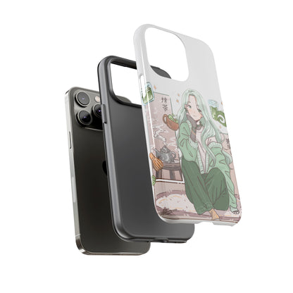 Anime Girl Green Aesthetic Phone Case — Cute Pastel Art