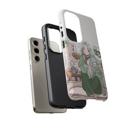 Anime Girl Green Aesthetic Phone Case — Cute Pastel Art