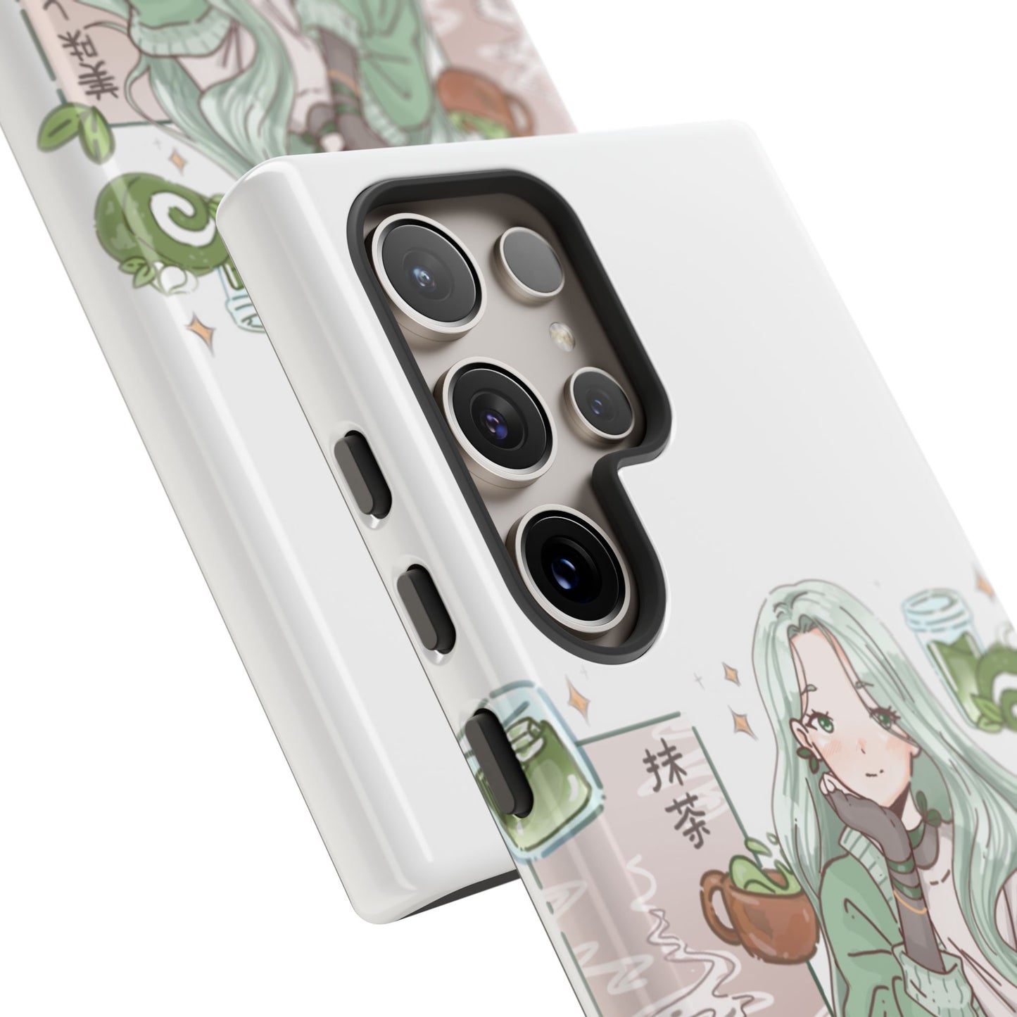 Anime Girl Green Aesthetic Phone Case — Cute Pastel Art