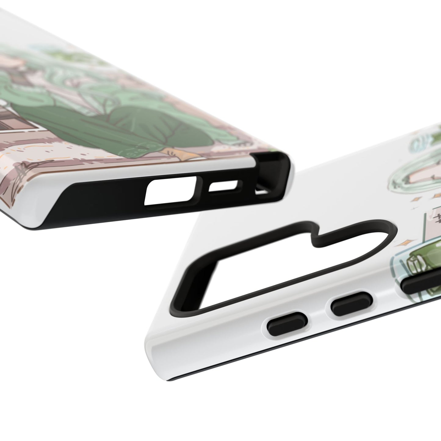 Anime Girl Green Aesthetic Phone Case — Cute Pastel Art