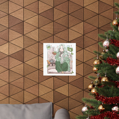 Matcha Girl Poster — Aesthetic Anime Wall Art