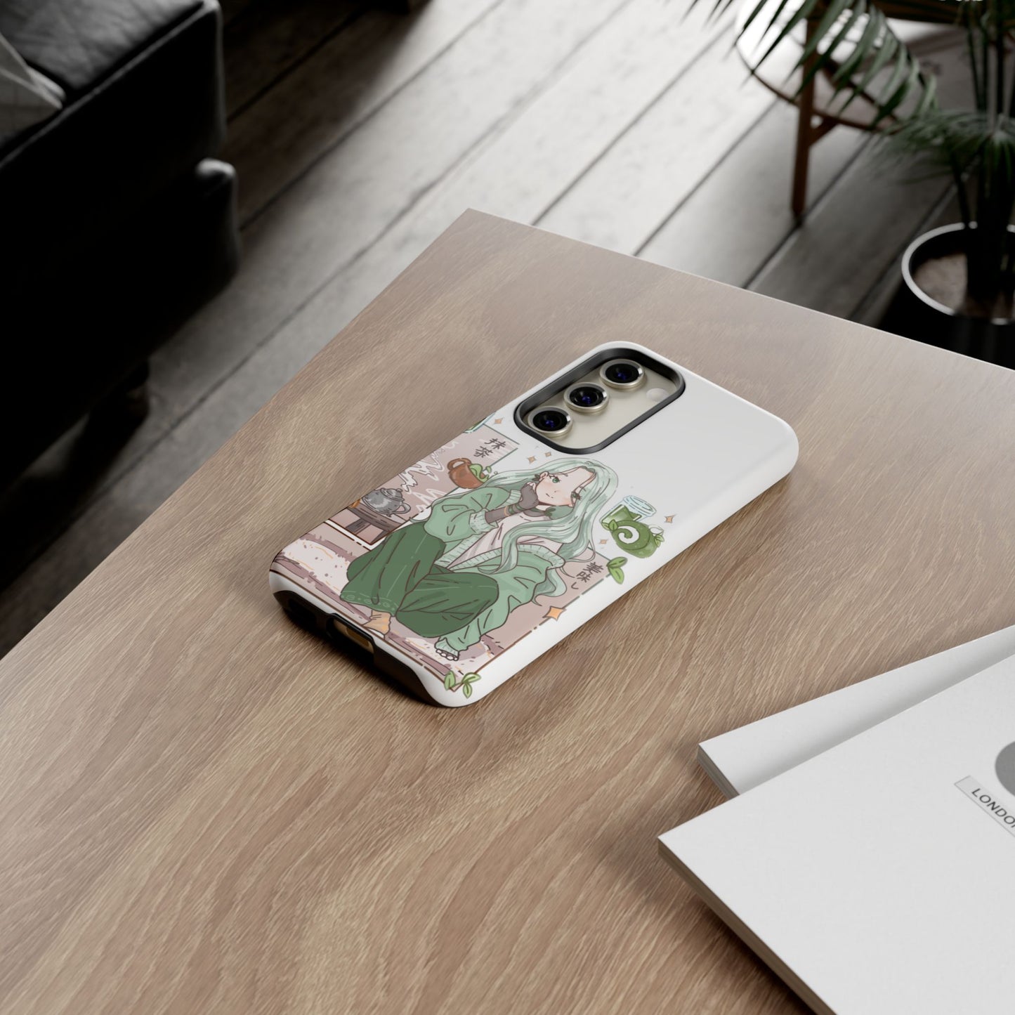 Anime Girl Green Aesthetic Phone Case — Cute Pastel Art