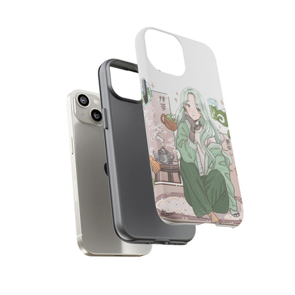 Anime Girl Green Aesthetic Phone Case — Cute Pastel Art