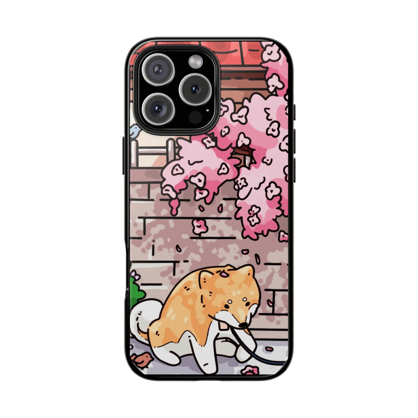Shiba Inu Cherry Blossom Phone Case — Japanese House Art