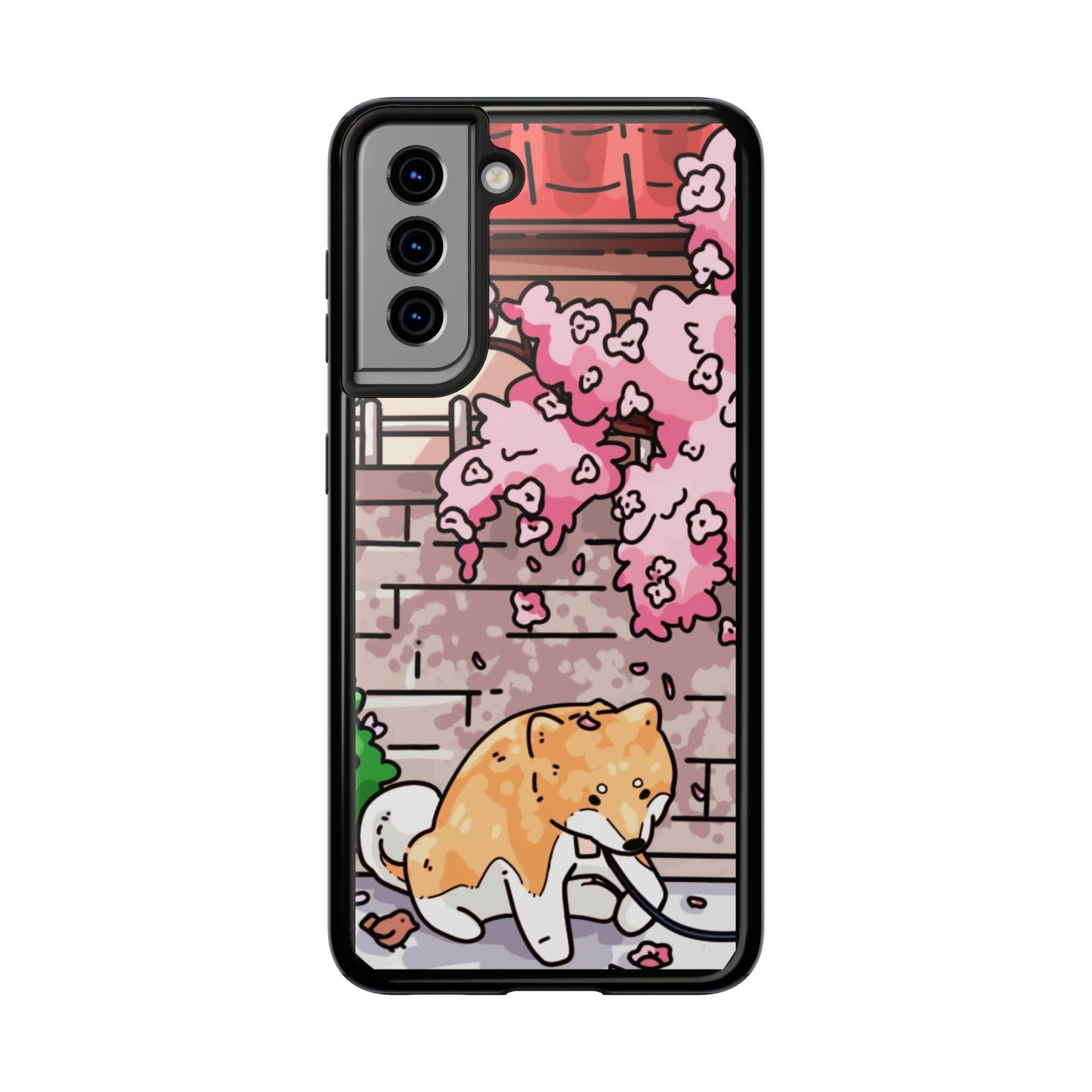 Shiba Inu Cherry Blossom Phone Case — Japanese House Art