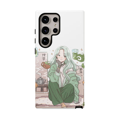 Anime Girl Green Aesthetic Phone Case — Cute Pastel Art