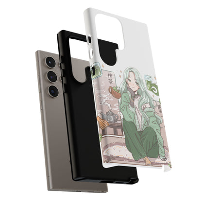 Anime Girl Green Aesthetic Phone Case — Cute Pastel Art