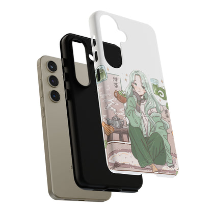 Anime Girl Green Aesthetic Phone Case — Cute Pastel Art