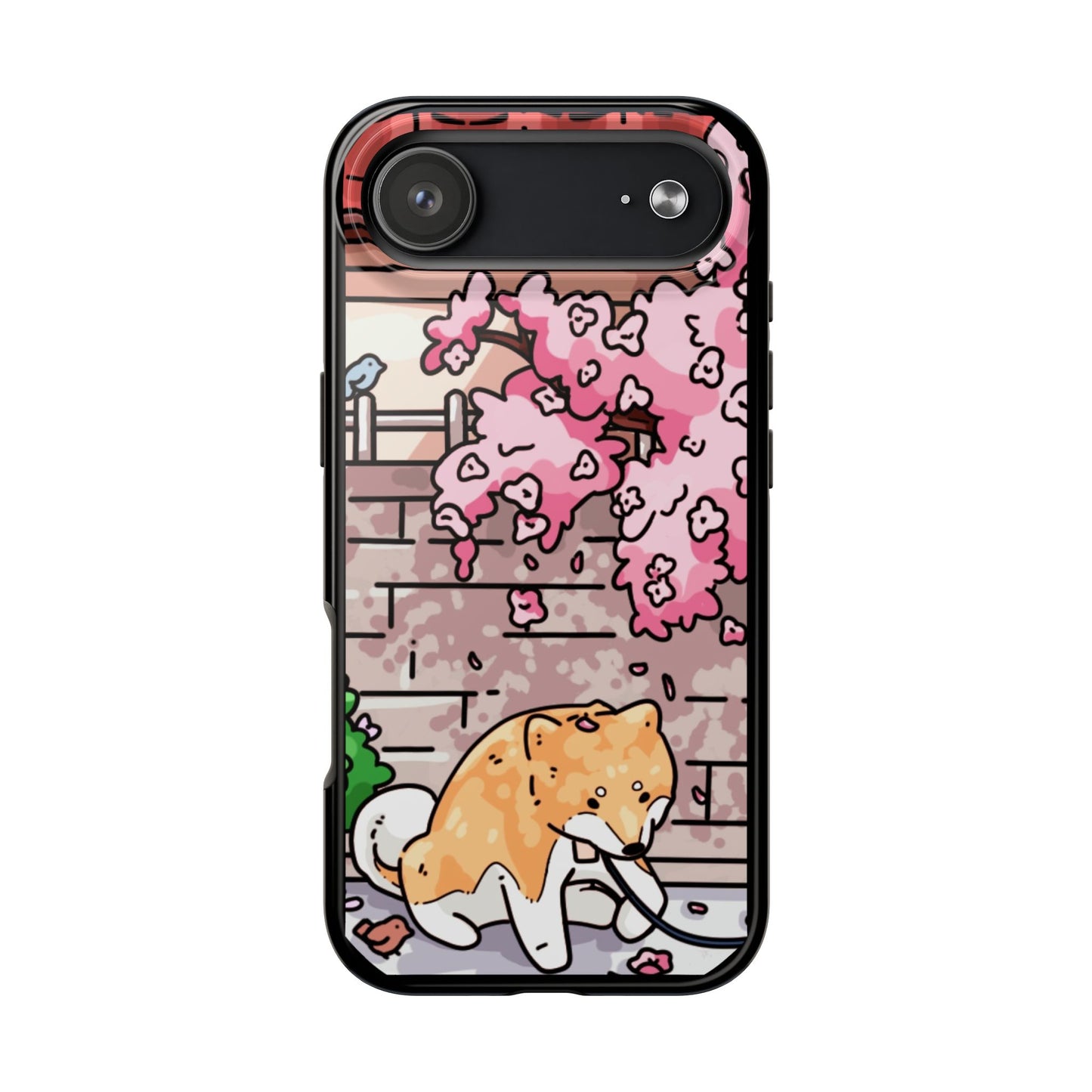 Shiba Inu Cherry Blossom Phone Case — Japanese House Art