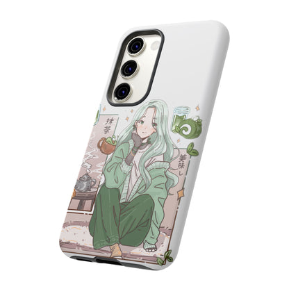 Anime Girl Green Aesthetic Phone Case — Cute Pastel Art