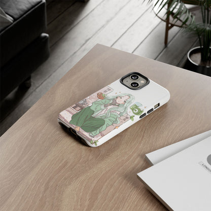 Anime Girl Green Aesthetic Phone Case — Cute Pastel Art