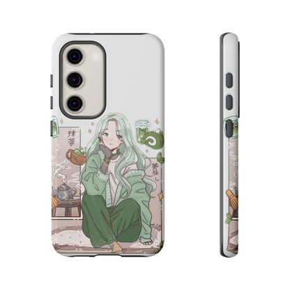 Anime Girl Green Aesthetic Phone Case — Cute Pastel Art