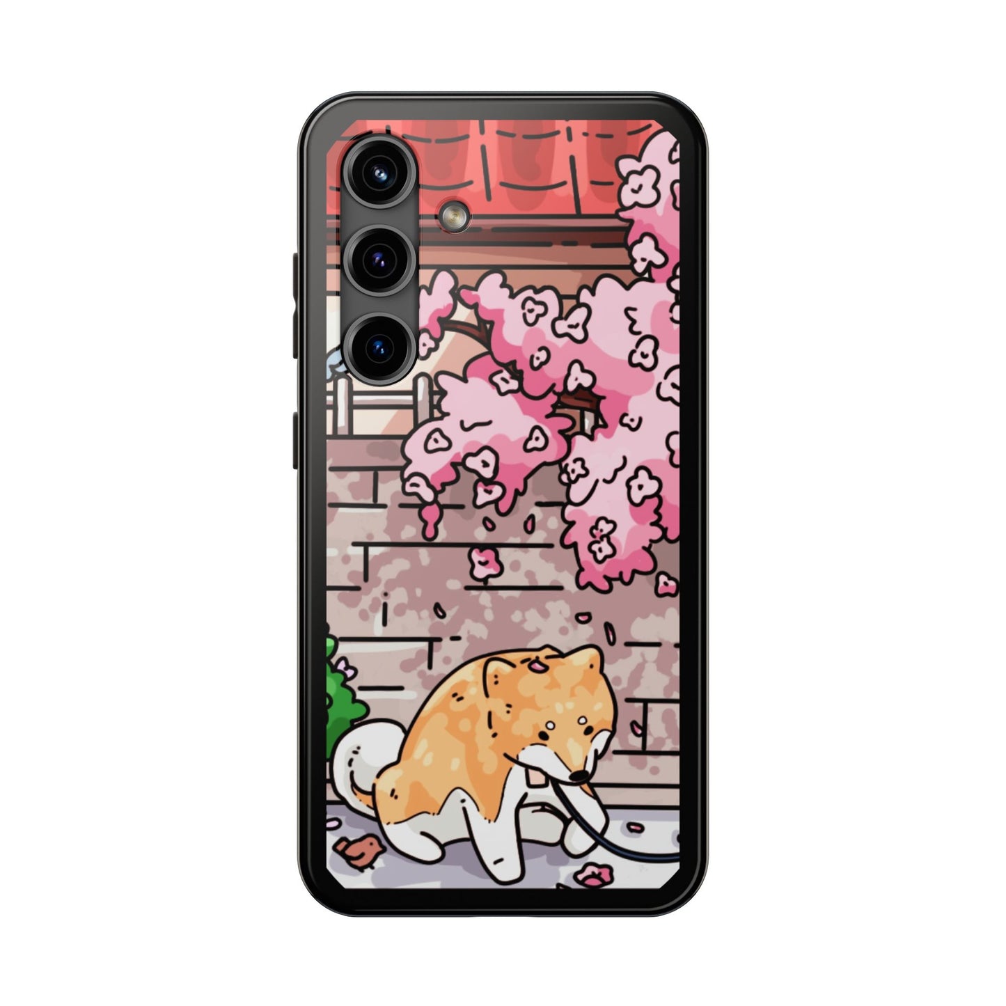 Shiba Inu Cherry Blossom Phone Case — Japanese House Art