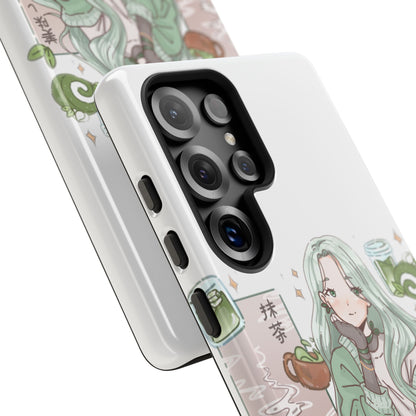 Anime Girl Green Aesthetic Phone Case — Cute Pastel Art