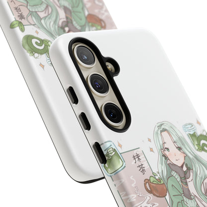 Anime Girl Green Aesthetic Phone Case — Cute Pastel Art