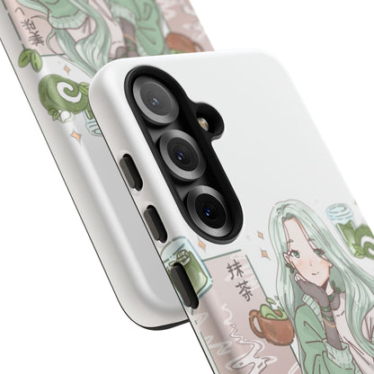 Anime Girl Green Aesthetic Phone Case — Cute Pastel Art