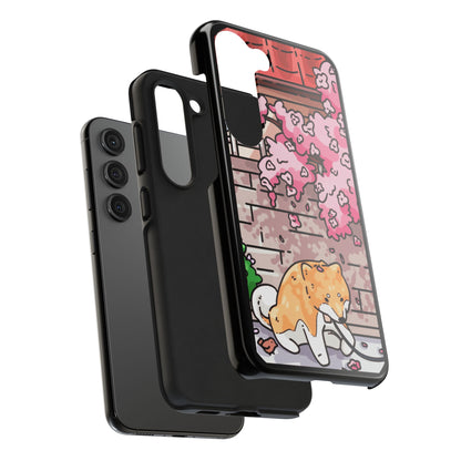 Shiba Inu Cherry Blossom Phone Case — Japanese House Art