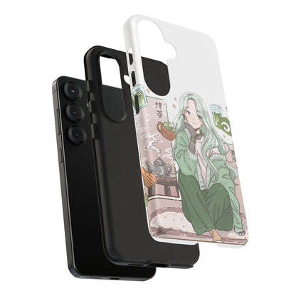 Anime Girl Green Aesthetic Phone Case — Cute Pastel Art