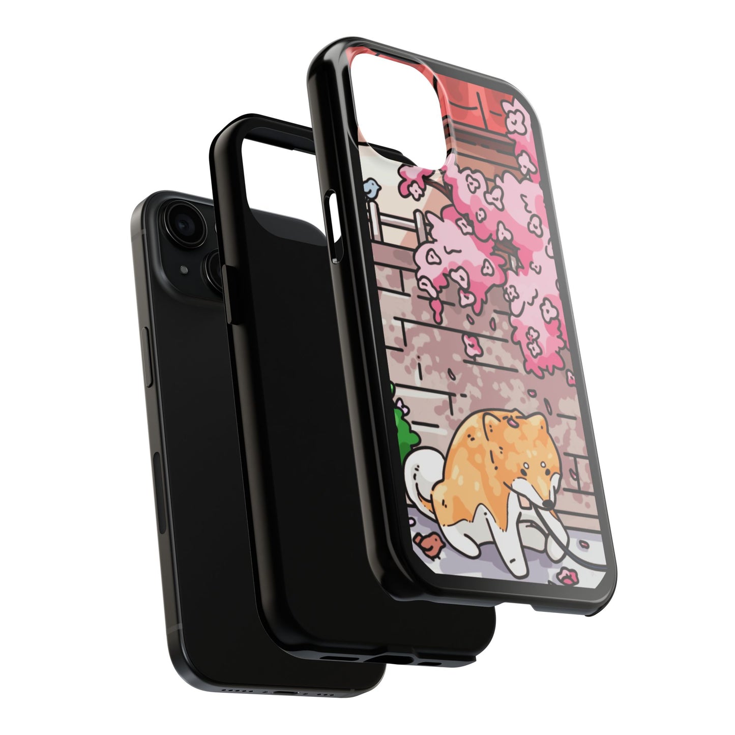 Shiba Inu Cherry Blossom Phone Case — Japanese House Art