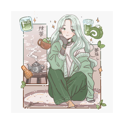Matcha Girl Poster — Aesthetic Anime Wall Art