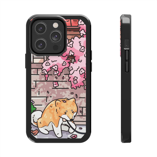 Shiba Inu Cherry Blossom Phone Case — Japanese House Art