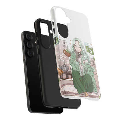 Anime Girl Green Aesthetic Phone Case — Cute Pastel Art